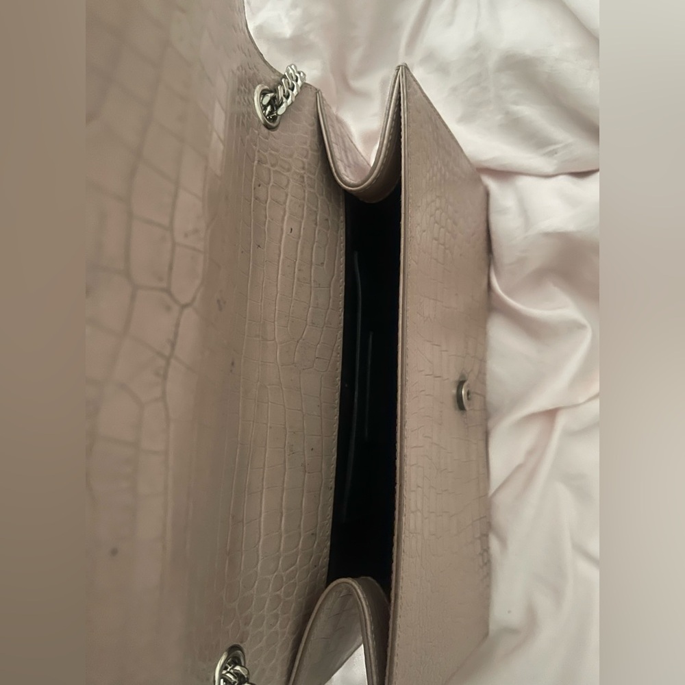 Saint Laurent Nude Croc-Embossed Crossbody Bag - Picture 3 of 15